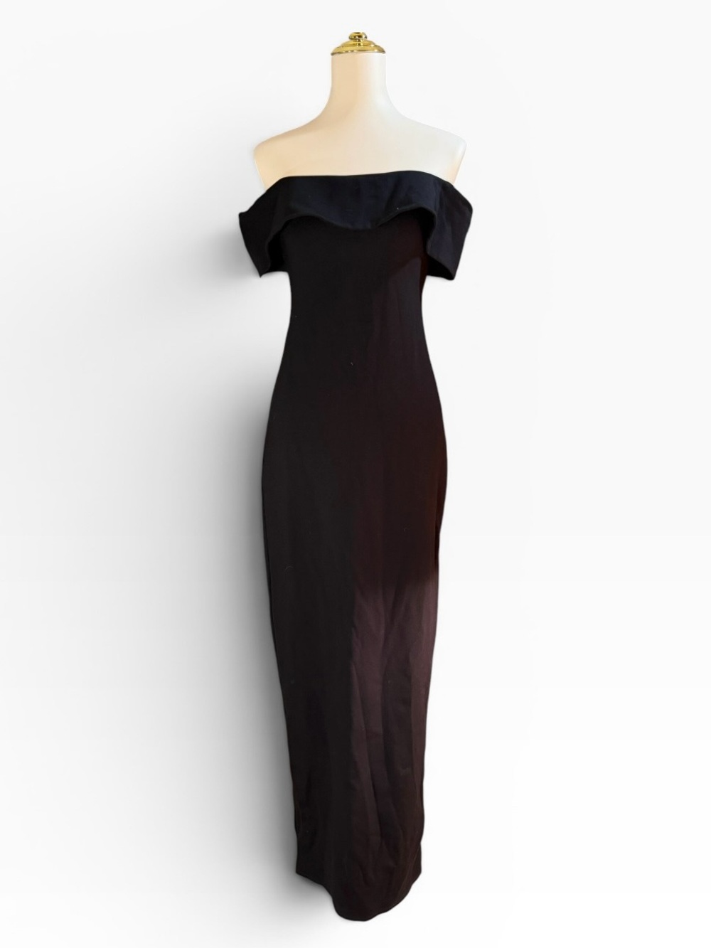 Lovers + Friends Black Strapless Maxi Dress  Size M Off-Shoulder NWT
